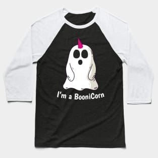 Funny Halloween: Relaxed Boonicorn Unicorn Ghost Baseball T-Shirt